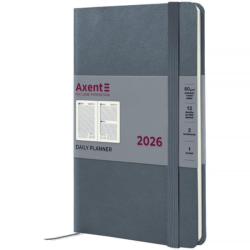 Дневник датированный 2026 Axent Partner Strong 145х210 мм 336 стр. Серый (8819-26-62-A)