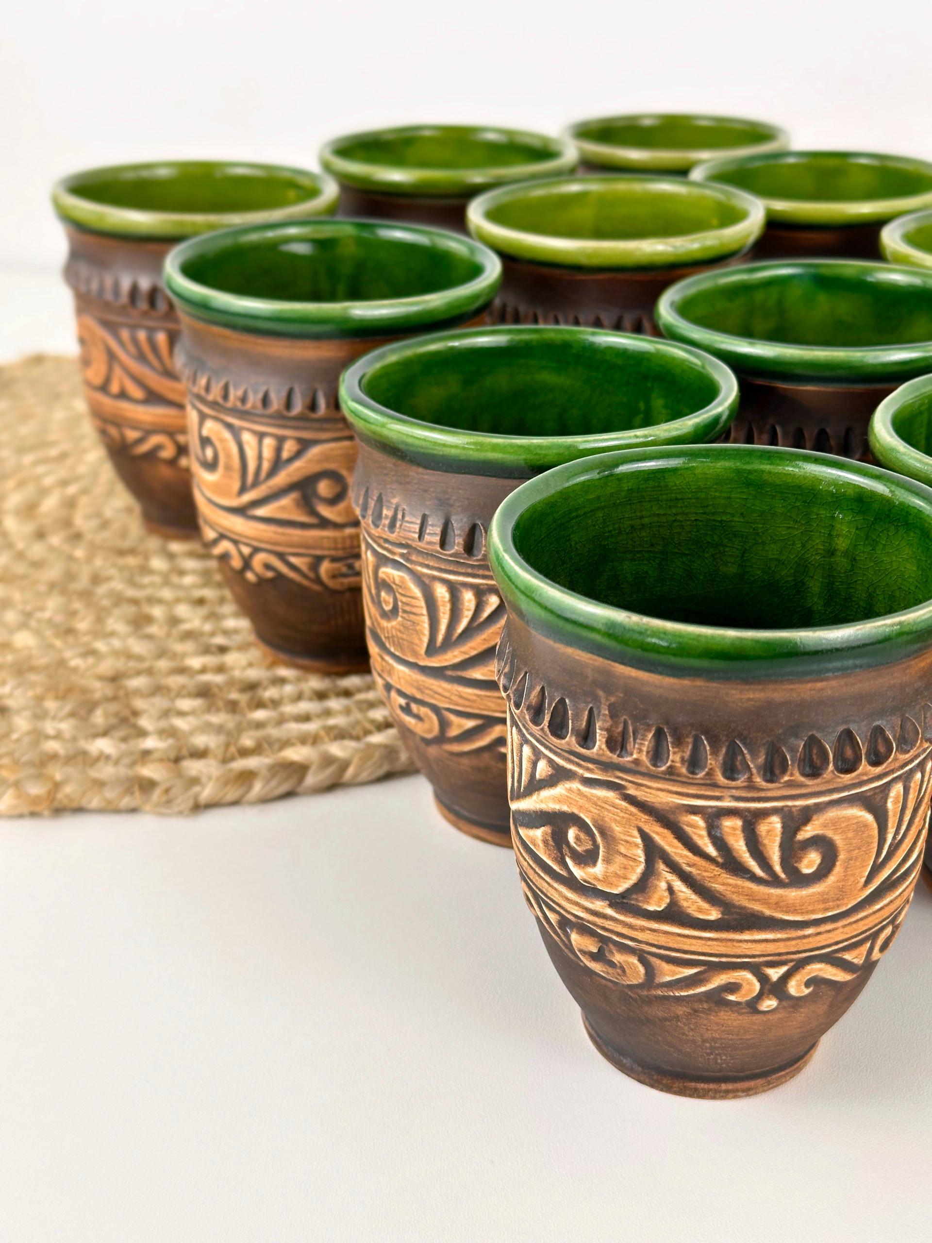 Набір глиняних склянок Гражда 0,3 л х 12 шт. Коричневий (17019-22) - фото 4 Набір глиняних склянок Гражда 0,3 л х 12 шт. Коричневий (17019-22) - фото 4