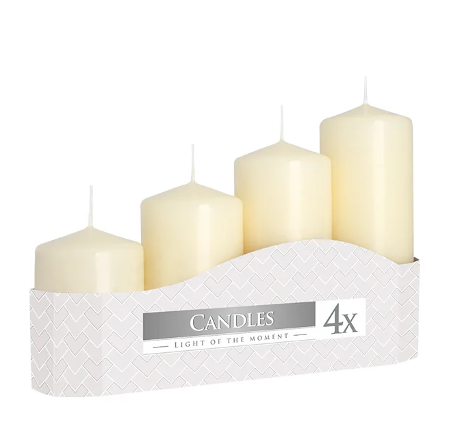 Комплект свечек цилиндров Flora Bispol 4 шт. Кремовый (27379)