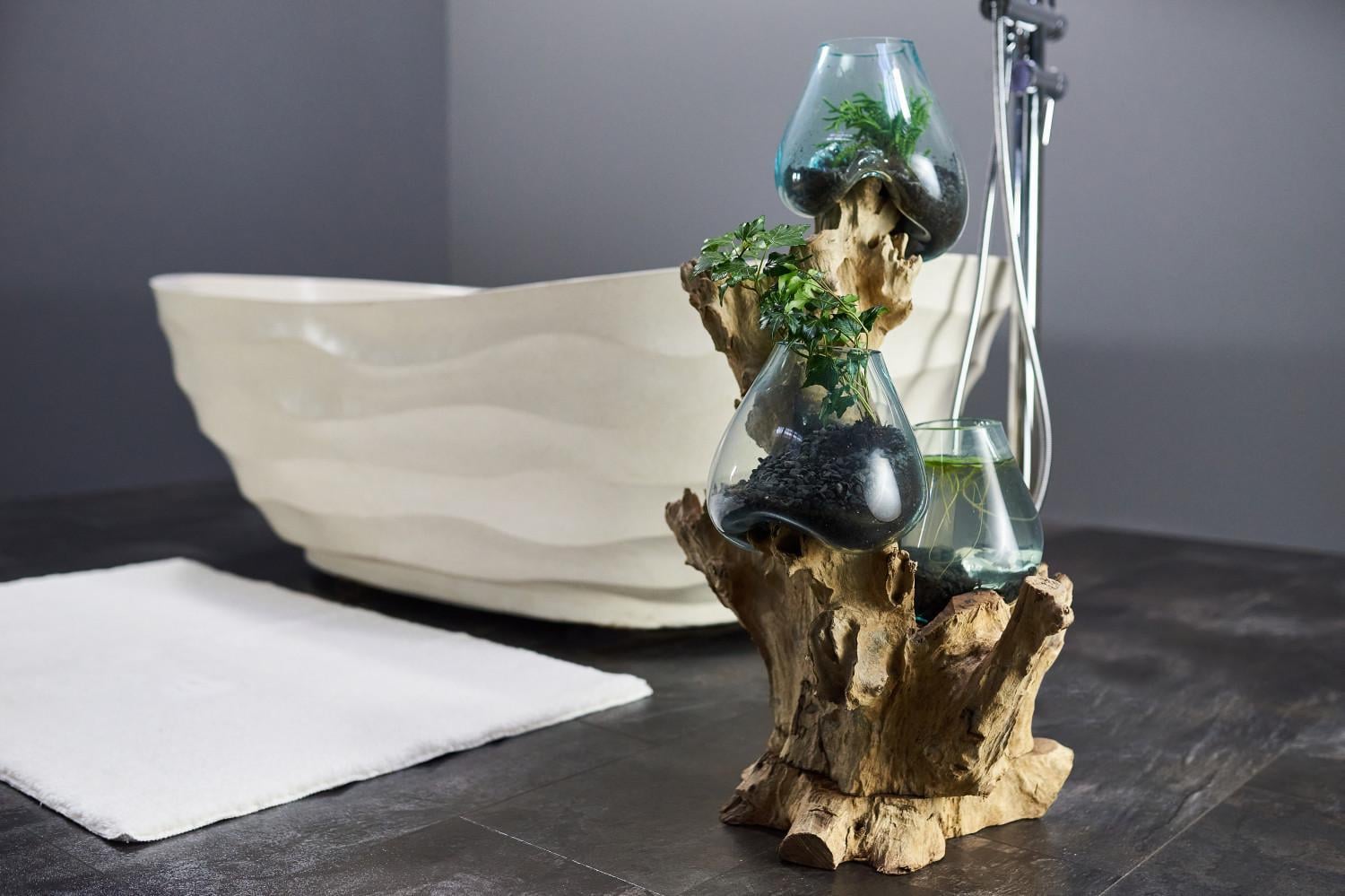 Ваза напольная на корне дерева тик высокая (AN-61) Ваза напольная на корне дерева тик высокая (AN-61)