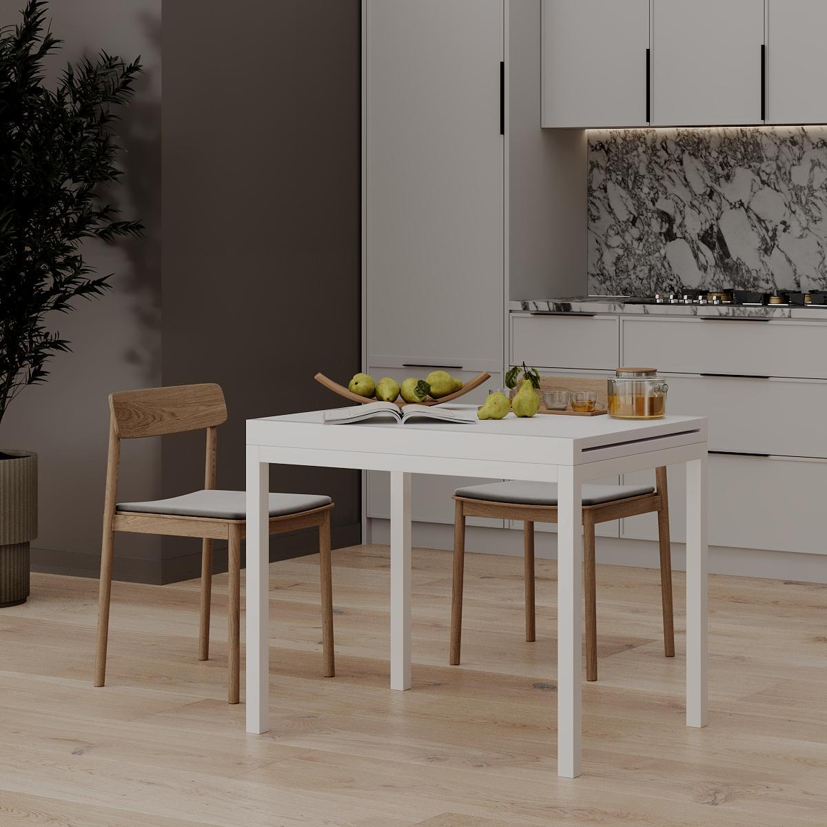 Обеденный стол-трансформер Armstrong 690x750x890 мм Белый бриллиант/Белый (GATB08010000110) - фото 5 Обеденный стол-трансформер Armstrong 690x750x890 мм Белый бриллиант/Белый (GATB08010000110) - фото 5