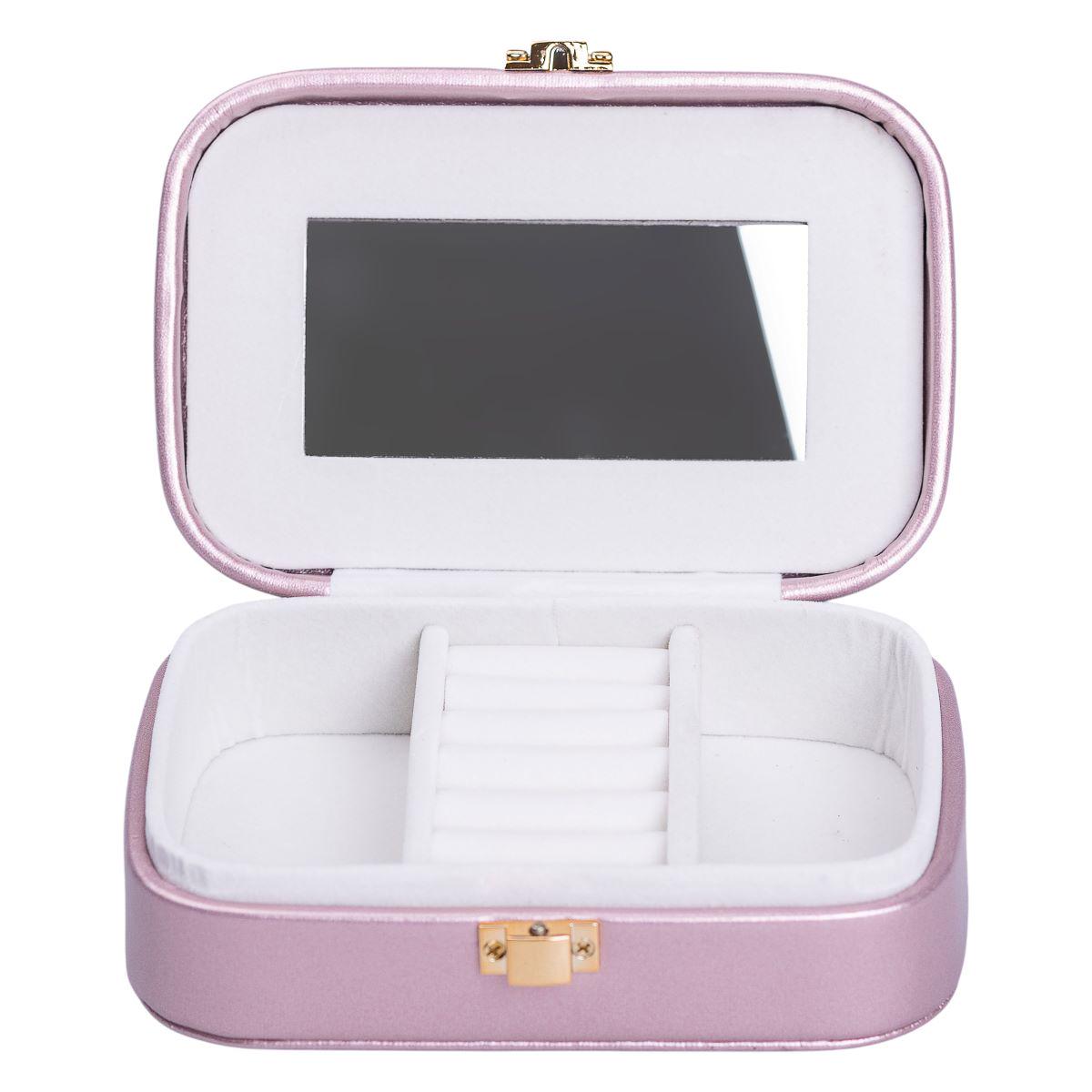 Шкатулка для украшений из эко кожи с зеркалом для ювелирных изделий 15x10x5 см (6717) Шкатулка для украшений из эко кожи с зеркалом для ювелирных изделий 15x10x5 см (6717)