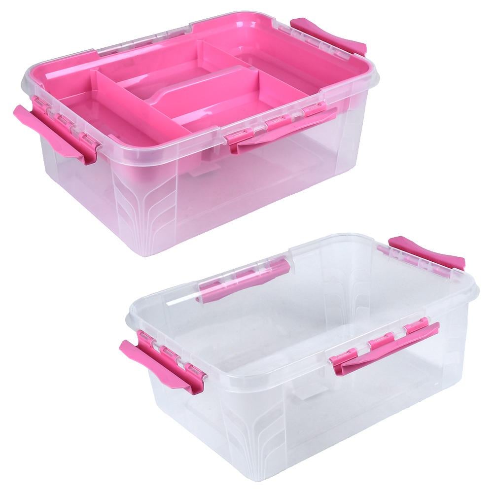 Контейнер универсальный со съемной полкой школьный А4 10 л 27,3х37,2х13,8 см (PB-638) - фото 2 Контейнер универсальный со съемной полкой школьный А4 10 л 27,3х37,2х13,8 см (PB-638) - фото 2