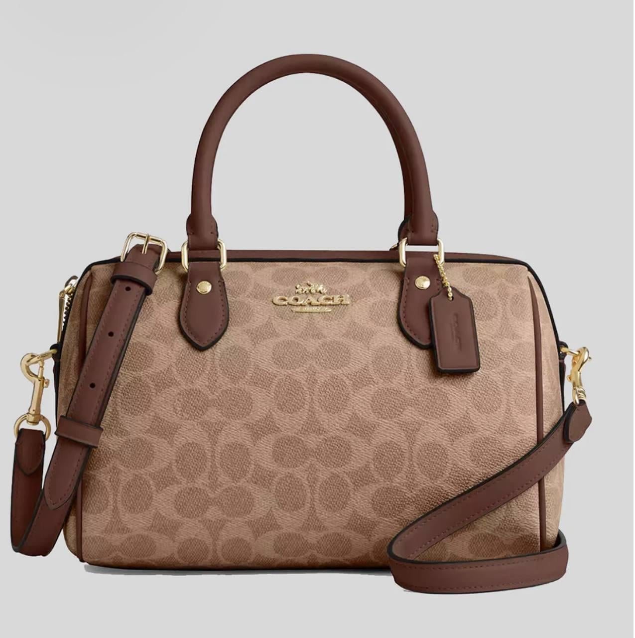 Сумка жіноча Coach Rowan Satchel in Signature Canvas Im/Tan/Brown CV961 (2938449230)