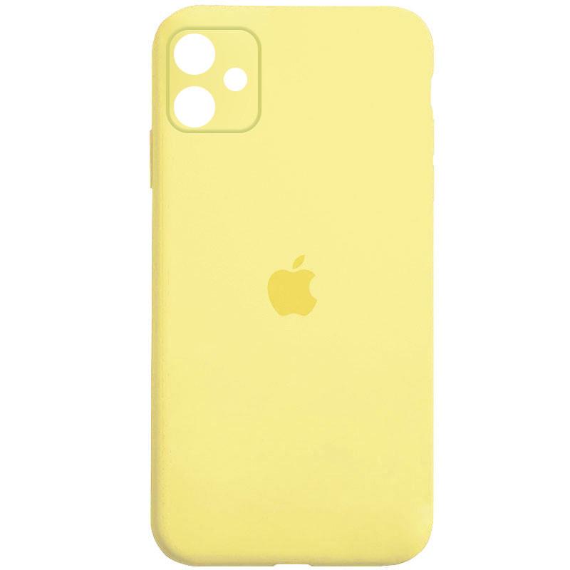Противоударный чехол Silicone Case Square Full Camera Protective (AA) для Apple iPhone 11 (6.1") Желтый / Yellow