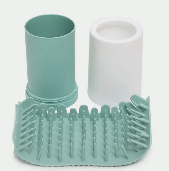 Лапомийка для собак з силіконовою щіткою 13х8 см Сірий (1B0260) - фото 3 Лапомийка для собак з силіконовою щіткою 13х8 см Сірий (1B0260) - фото 3