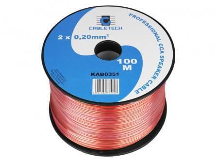 Кабель акустичний Cabletech KAB-0351 2 жили 0,22 мм2 CCA 100 м Прозорий (1321144598)