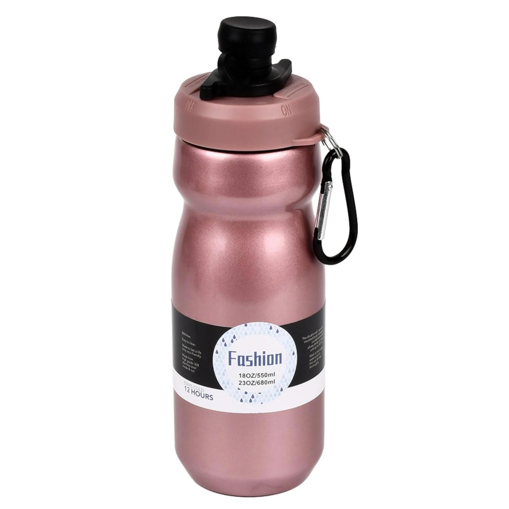 Велофляга-термос For Bike з нержавіючої сталі 550 мл Pink (32619003)