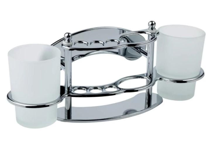 Стакан двойной с держателем зубных щеток для ванной комнаты Kroner KRM Rizze ACC311 (CV022906)