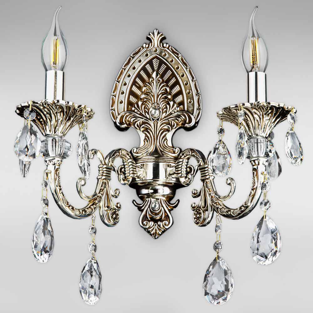 Настенный светильник свечи классический Light House DL-18472/2W Серебристый