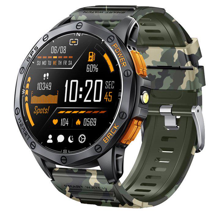Смарт-часы мужские Smart GPS Max ArmyGreen со стальным коррупсом 51х15 мм Милитари (150-96-1865)