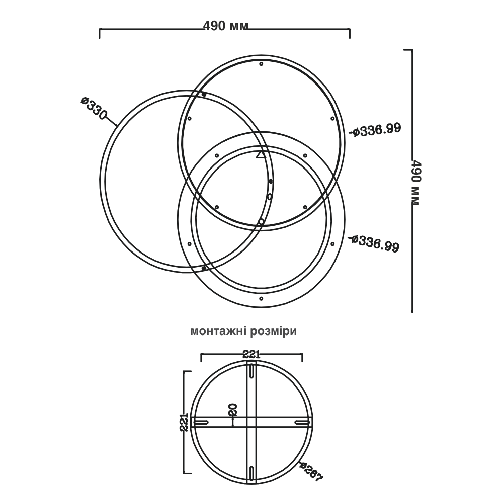 Люстра светодиодная ESLLSE VEGA TRIPLE 3R с пультом 70 Вт 490х490х60 мм Белый (10111) - фото 6 Люстра светодиодная ESLLSE VEGA TRIPLE 3R с пультом 70 Вт 490х490х60 мм Белый (10111) - фото 6