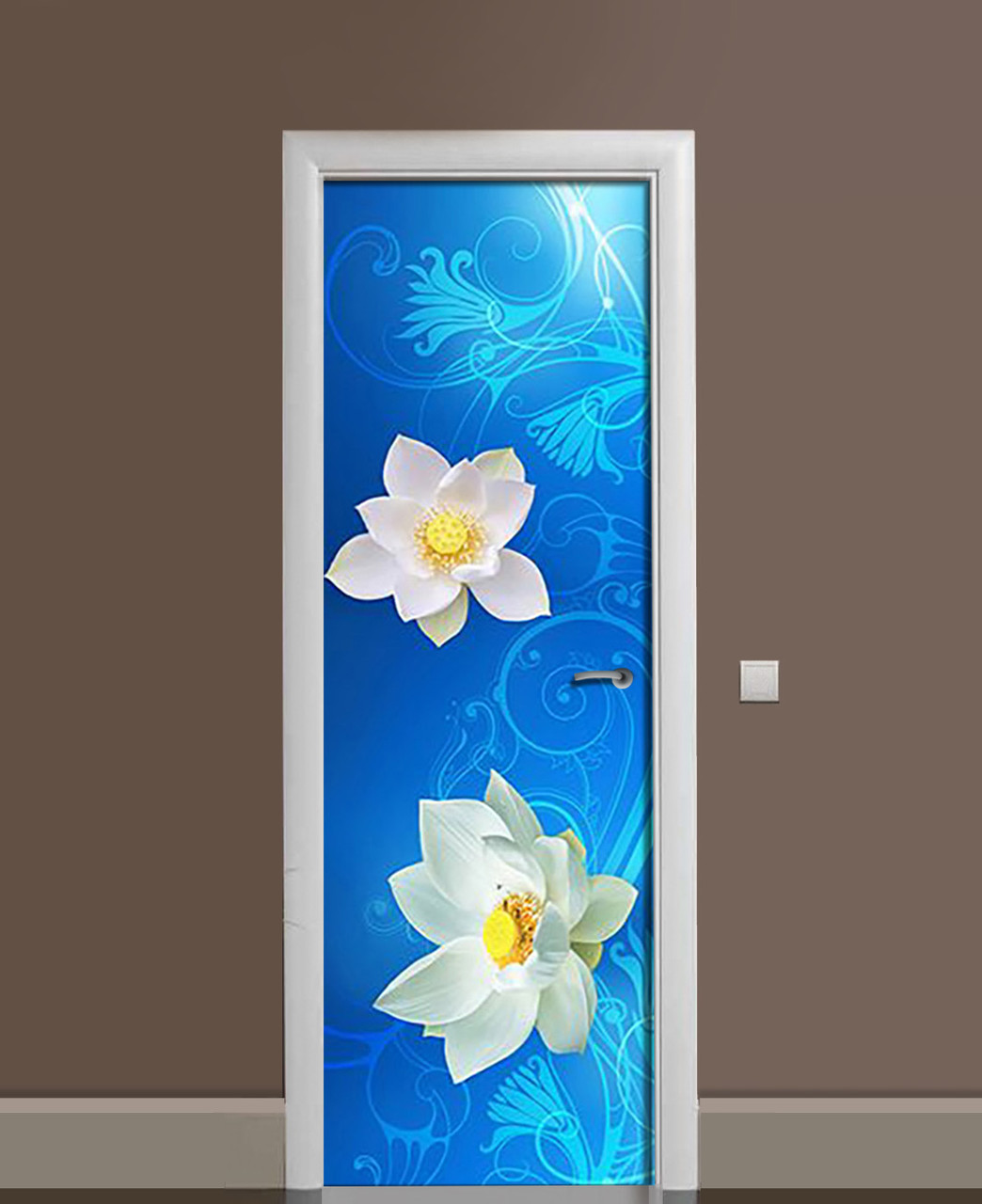 Наклейка 3D на дверь Zatarga "Лотос на плаву" виниловая 650х2000 мм Наклейка 3D на дверь Zatarga "Лотос на плаву" виниловая 650х2000 мм