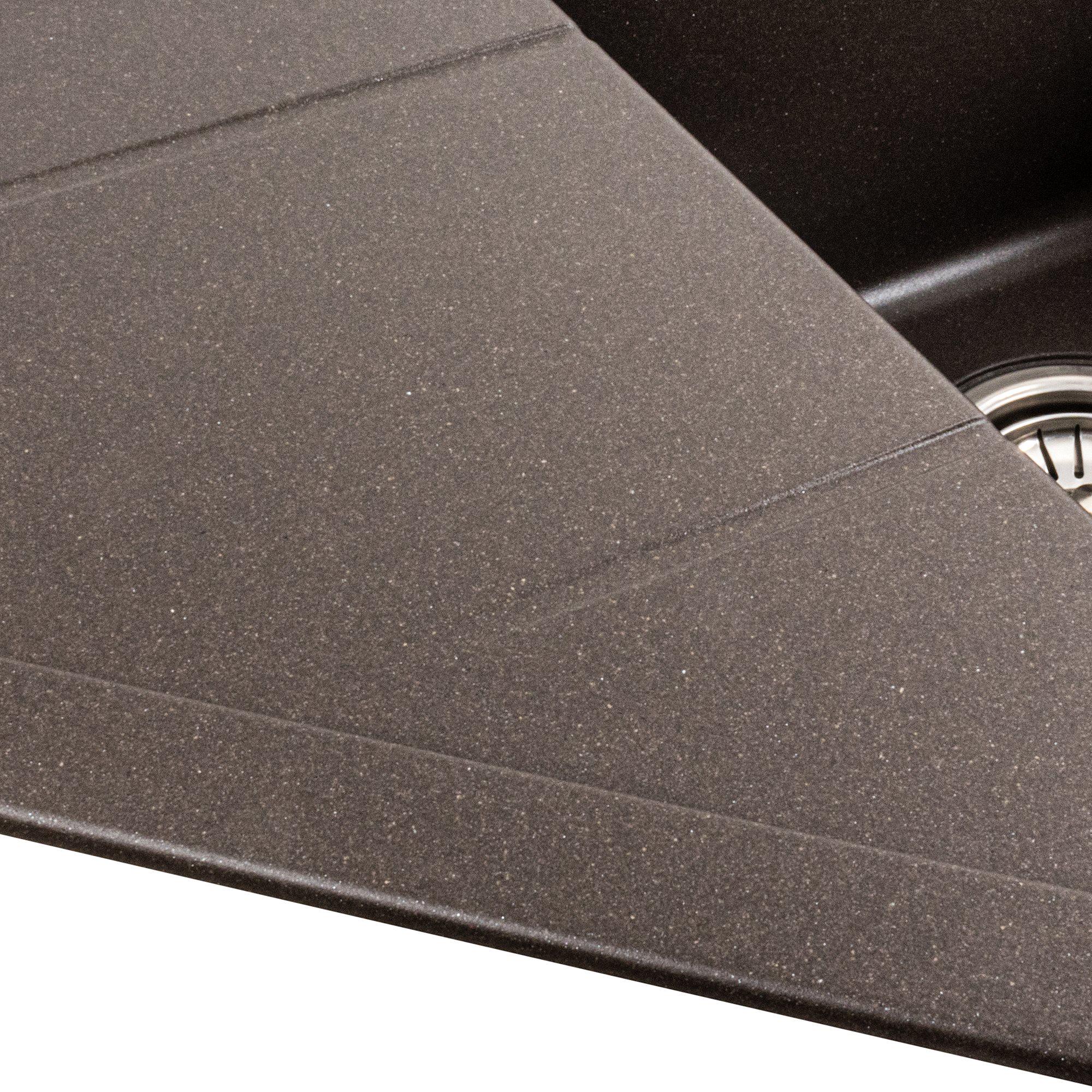 Мийка гранітна для кухні Platinum 9950 PANDORA матова Темна скеля - фото 4 Мийка гранітна для кухні Platinum 9950 PANDORA матова Темна скеля - фото 4