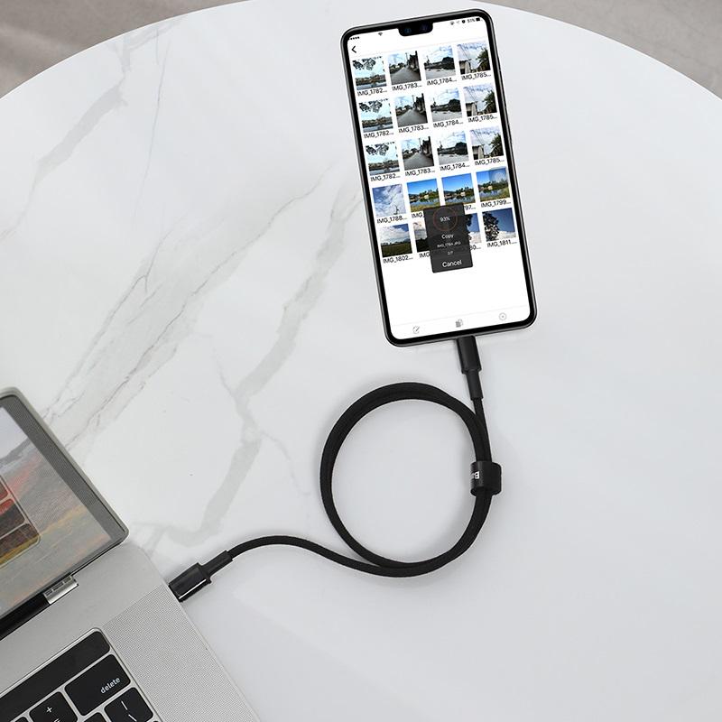 Кабель Baseus Type-C to Type-C High Density Braided Fast Charging Data Cable 1 м 5A 100W CATGD-02 Black (f6d7a48d) - фото 4
