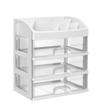 Органайзер для косметики багатоярусний з висувними ящиками Білий (30822464)
