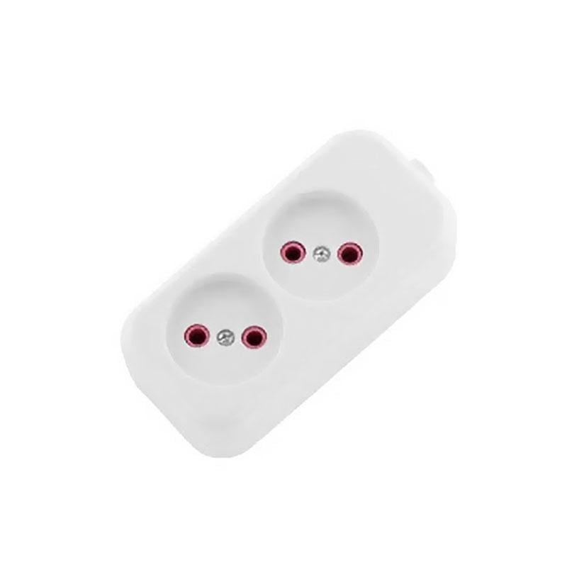 Колодка двомісна Lezard Lila без заземлення Білий (27848948)