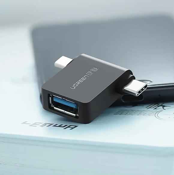 Адаптер UGREEN 30453 2in1 micro-USB/Type-C Черный (1861512458) - фото 4