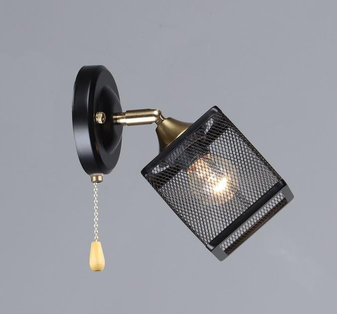 Бра настінне Valeso з металевим каркасом одинарне Е27 IP20 N6606/1W Чорний (28689680)