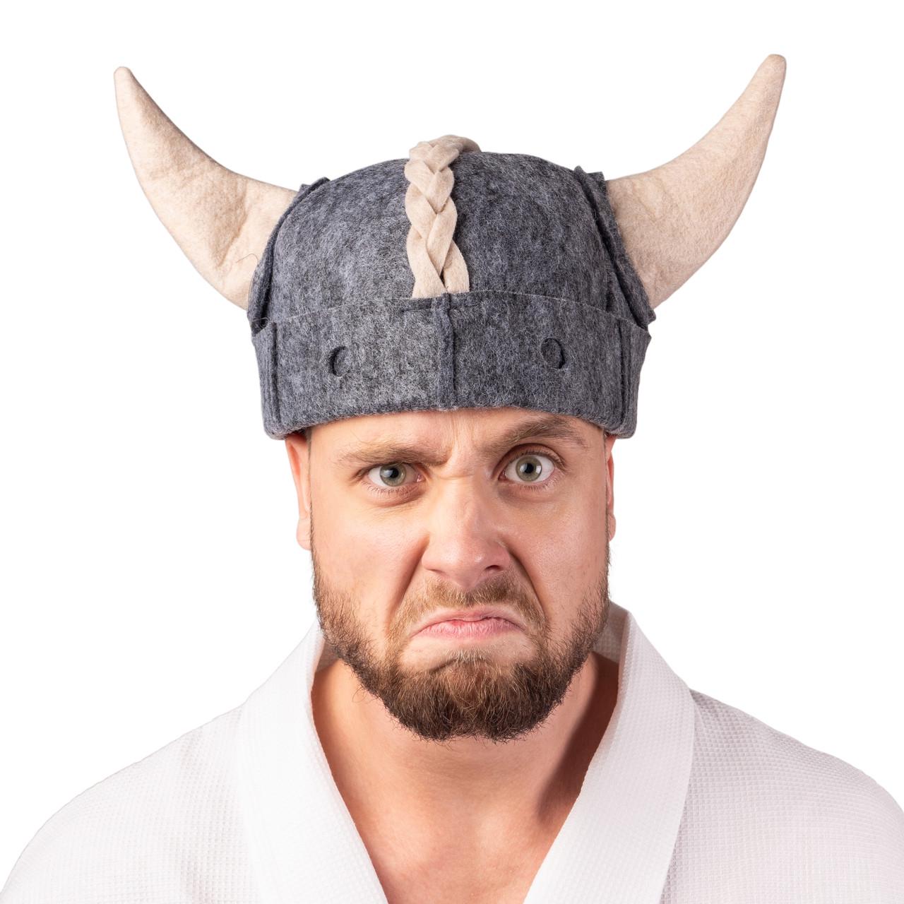 Шапка для лазні Luxyart Вікінг штучний фетр Сірий (LA-470)