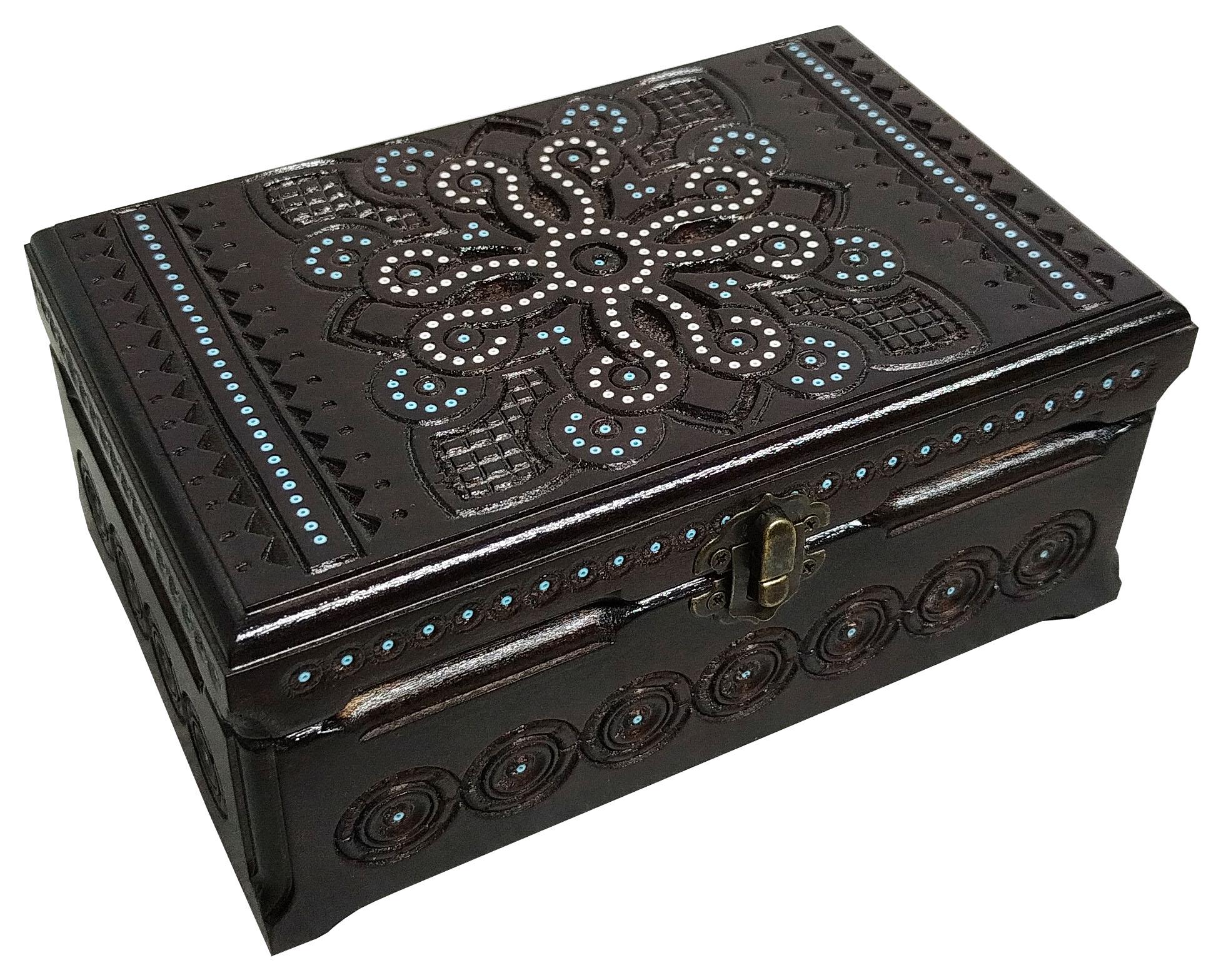 Шкатулка инкрустированная бисером 20x13 см (00185)