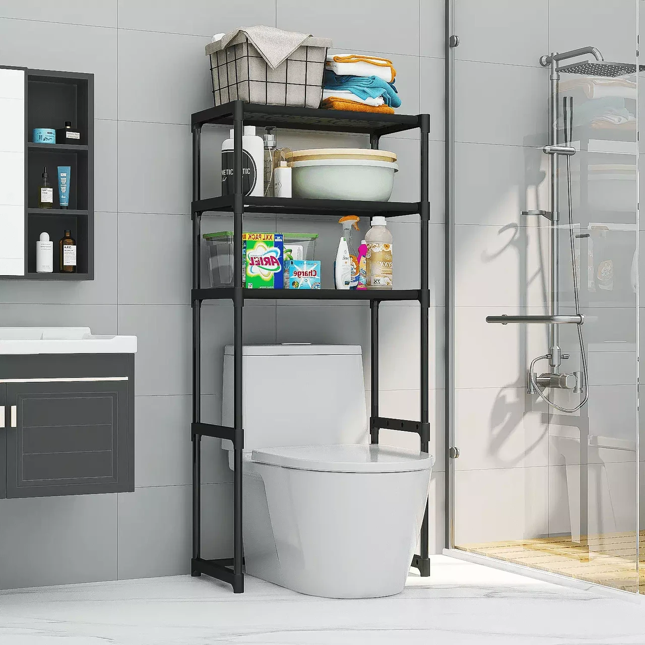 Етажерка над пральною машиною або унітазом на три полиці 72х25х155 см - фото 2 Етажерка над пральною машиною або унітазом на три полиці 72х25х155 см - фото 2