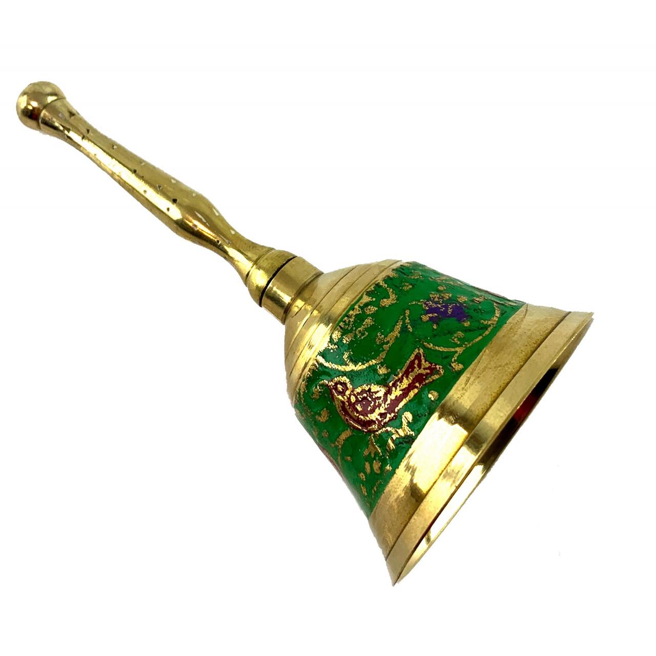 Колокольчик с ручкой Райские пташки в зеленом саду Бронзовый (25806M)