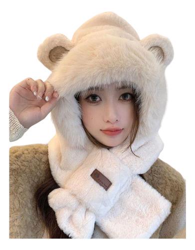 Шапка-капюшон шарф с ушками 2в1 Бежевый