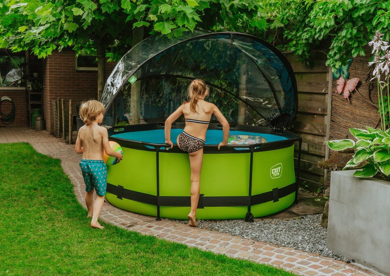 Бассейн каркасный круглый с куполом Exit Toys для детей 300х76 см Лайм (2584665126) - фото 8 Бассейн каркасный круглый с куполом Exit Toys для детей 300х76 см Лайм (2584665126) - фото 8