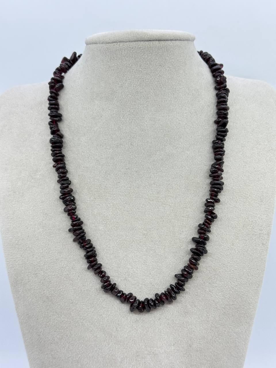 Бусы из граната 6x2 мм 40 см Красный (12723)