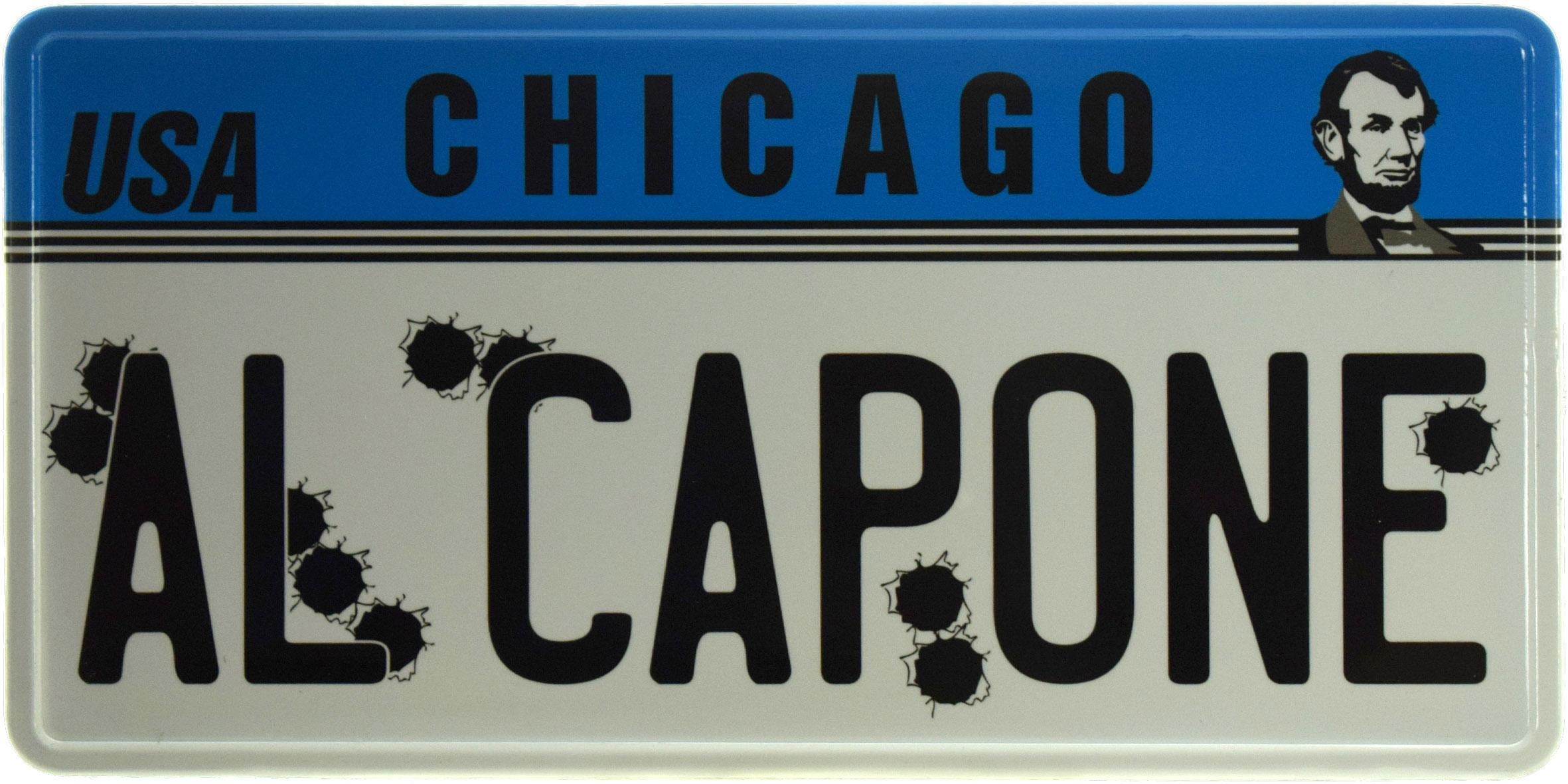 Табличка металлическая "USA Chicago Al Capone" 15x30 см (ms-103721)