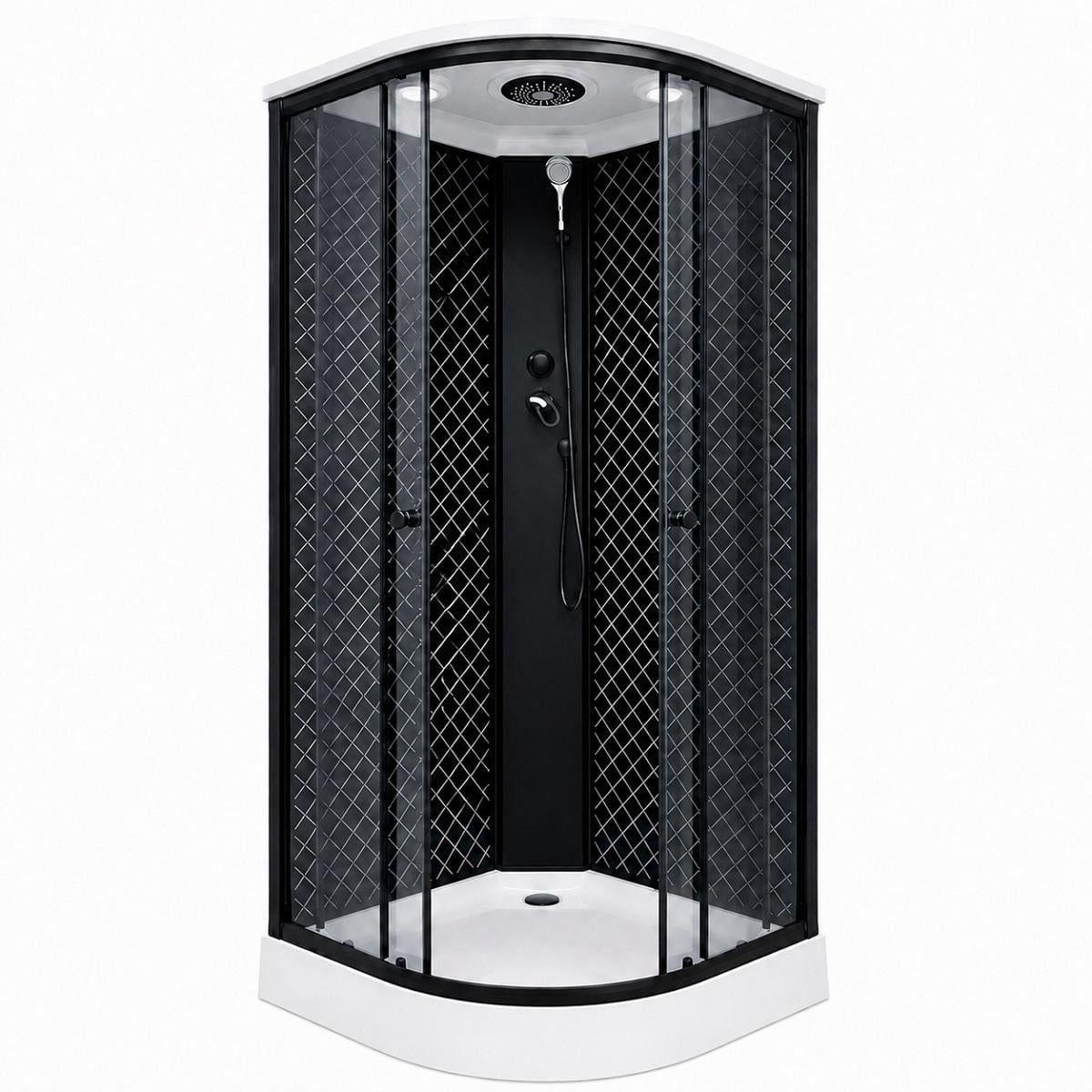 Душевой бокс ARTEX BLT-90-45 90х90 см с низким поддоном/черным профилем и графитовым стеклом