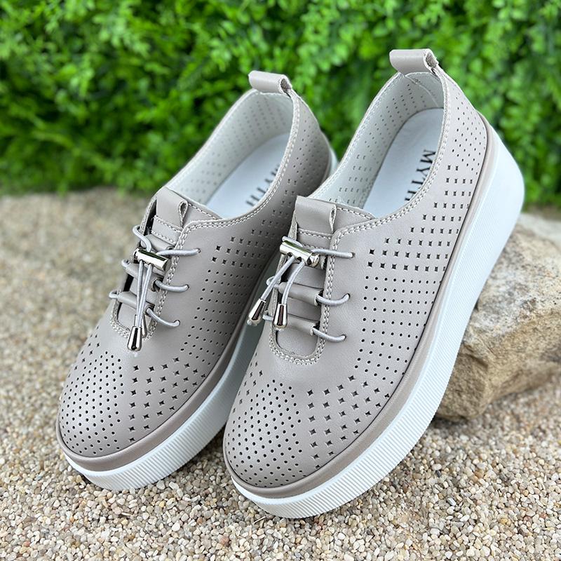 Мокасини жіночі Е-0010097 перфорована шкіра р. 39 24,7 см Коричневий (25330945) - фото 2