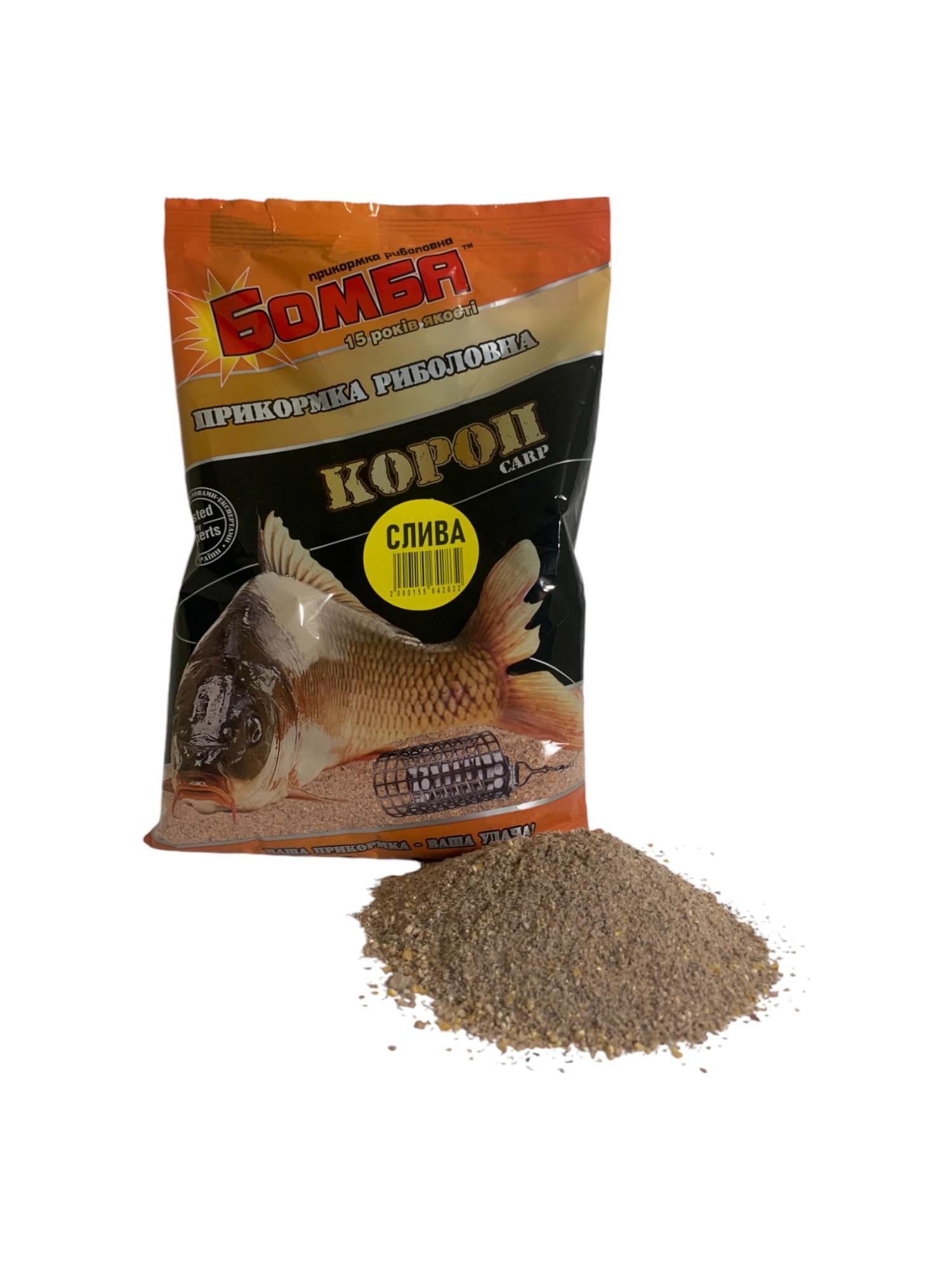 Прикормка для риболовлі Бомба Короп Слива 900 г (2000155642832)