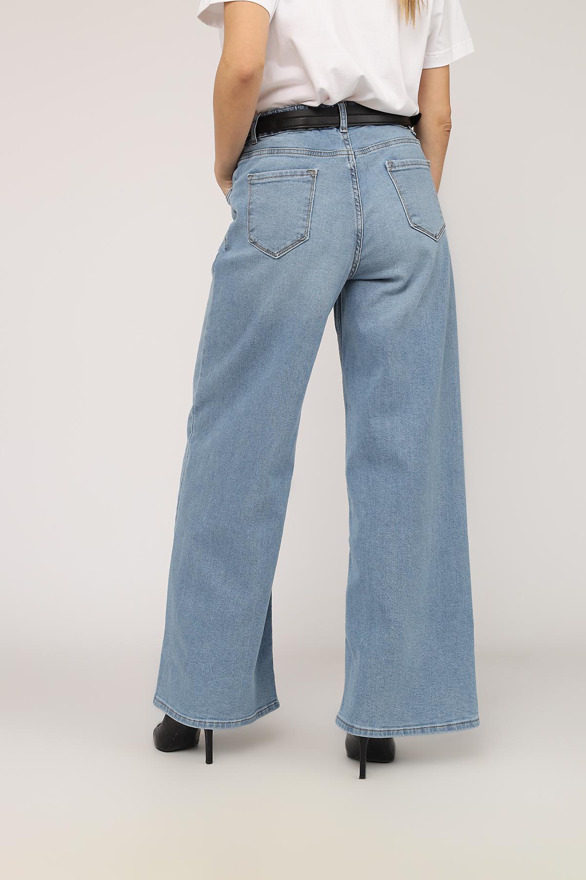 Джинси жіночі Wide leg ЦБ-00270126 р. 44 Блакитний (SKT001045570) - фото 3 Джинси жіночі Wide leg ЦБ-00270126 р. 44 Блакитний (SKT001045570) - фото 3