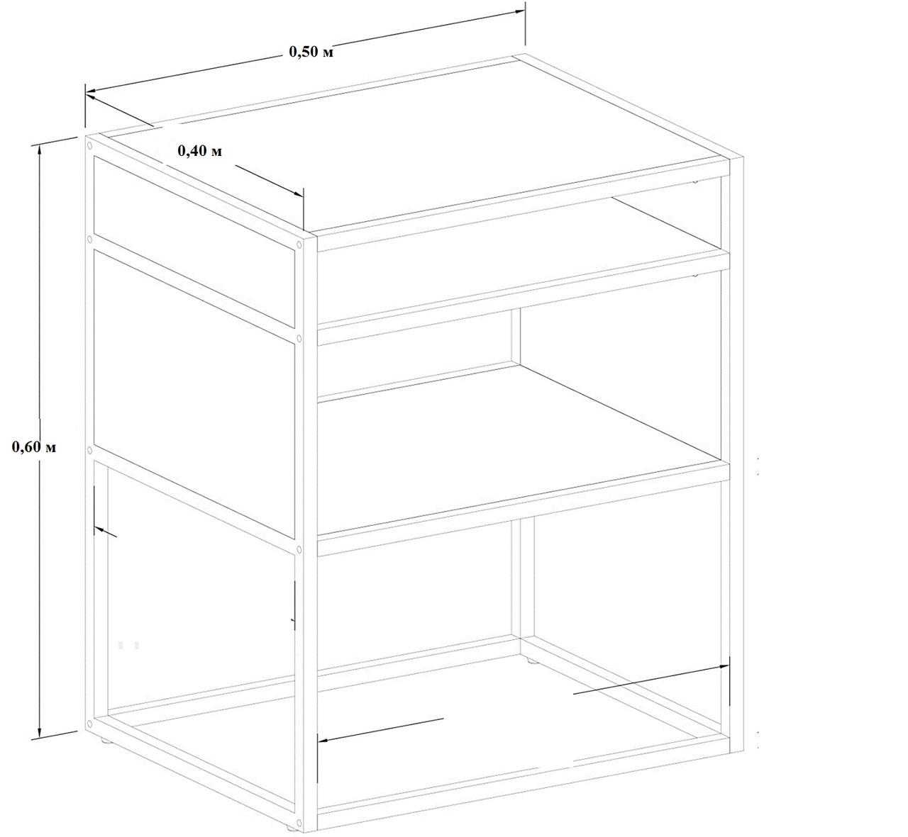 Тумба прикроватная GoodsMetall 600х500х400 Т140 - фото 5