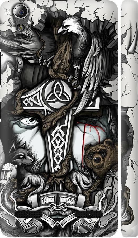 Чехол на Lenovo A6000 Тату Викинг (4098m-103-42517)