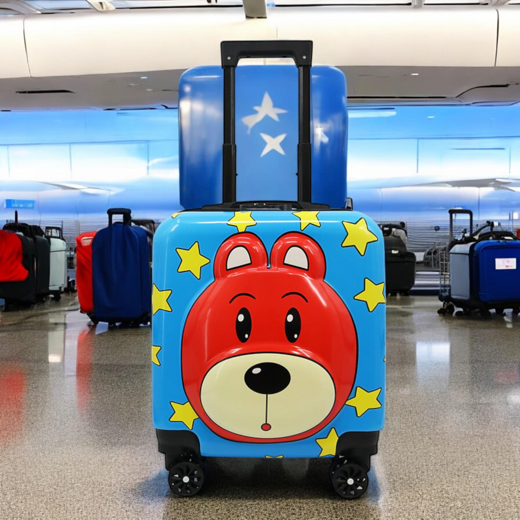 Валіза дитяча H&H Blue Star Bear ABS-пластик на 4 коліщатках з кодовим замком 35 л (S_D-5) - фото 2 Валіза дитяча H&H Blue Star Bear ABS-пластик на 4 коліщатках з кодовим замком 35 л (S_D-5) - фото 2