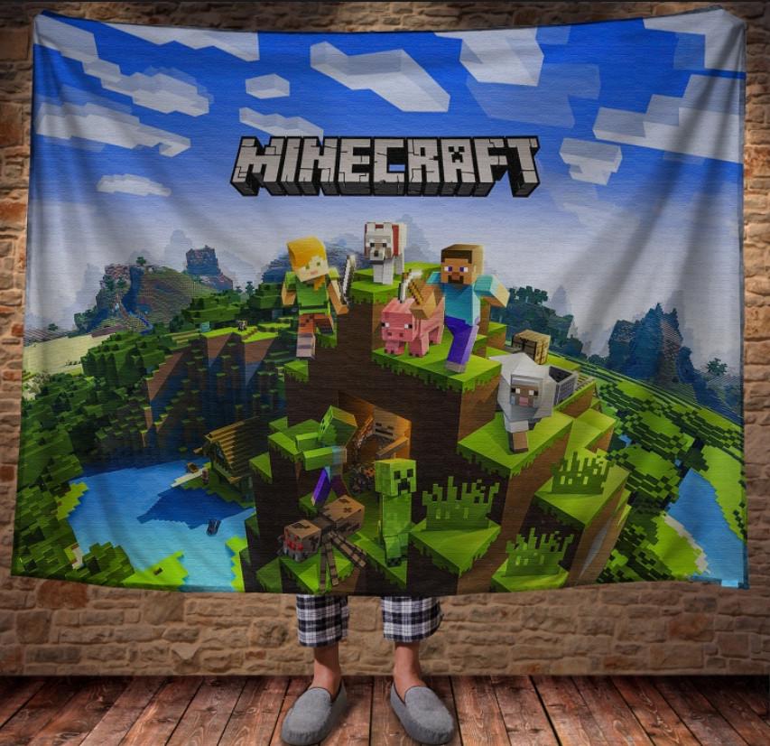 Плед с 3D принтом Майнкрафт на горе 150x200 см (epi_0069)
