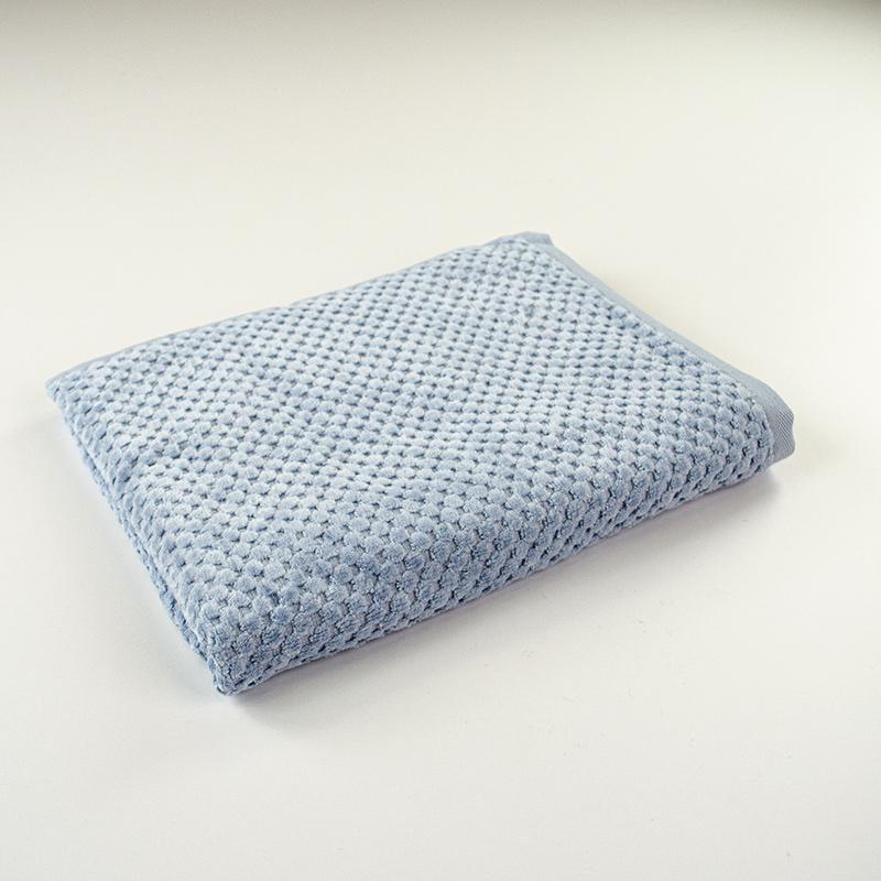 Полотенце махровое среднее однотонное Damask жаккардовое с велюром 550 г/м2 50x90 см Голубой