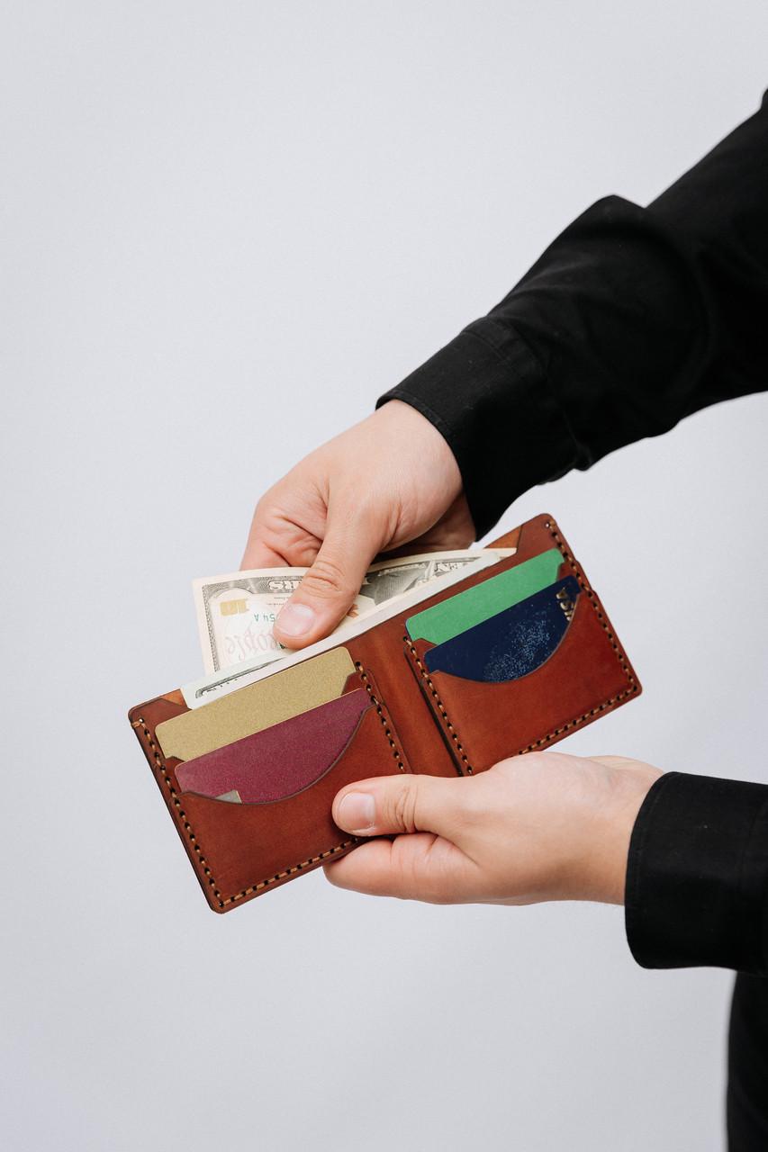 Гаманець шкіряний чоловічий EDENA Коричневий (WT-4)