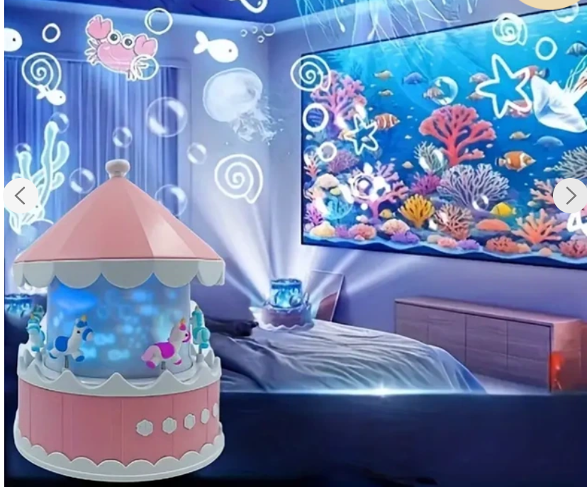 Проектор-нічник дитячий Карусель USB пульт 21 слайд Рожевий (Karusel21pink) - фото 4 Проектор-нічник дитячий Карусель USB пульт 21 слайд Рожевий (Karusel21pink) - фото 4