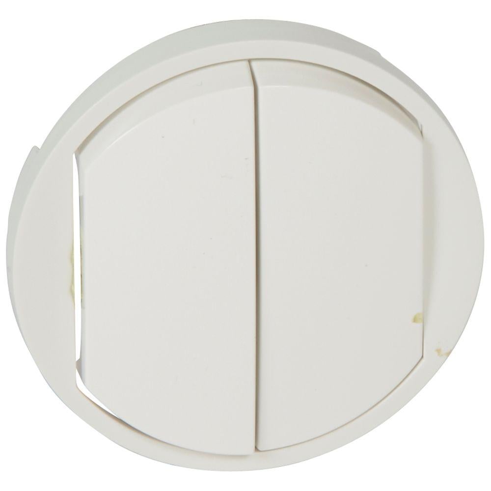 Выключатель Celiane Legrand двухклавишный пластик Белый (68002)