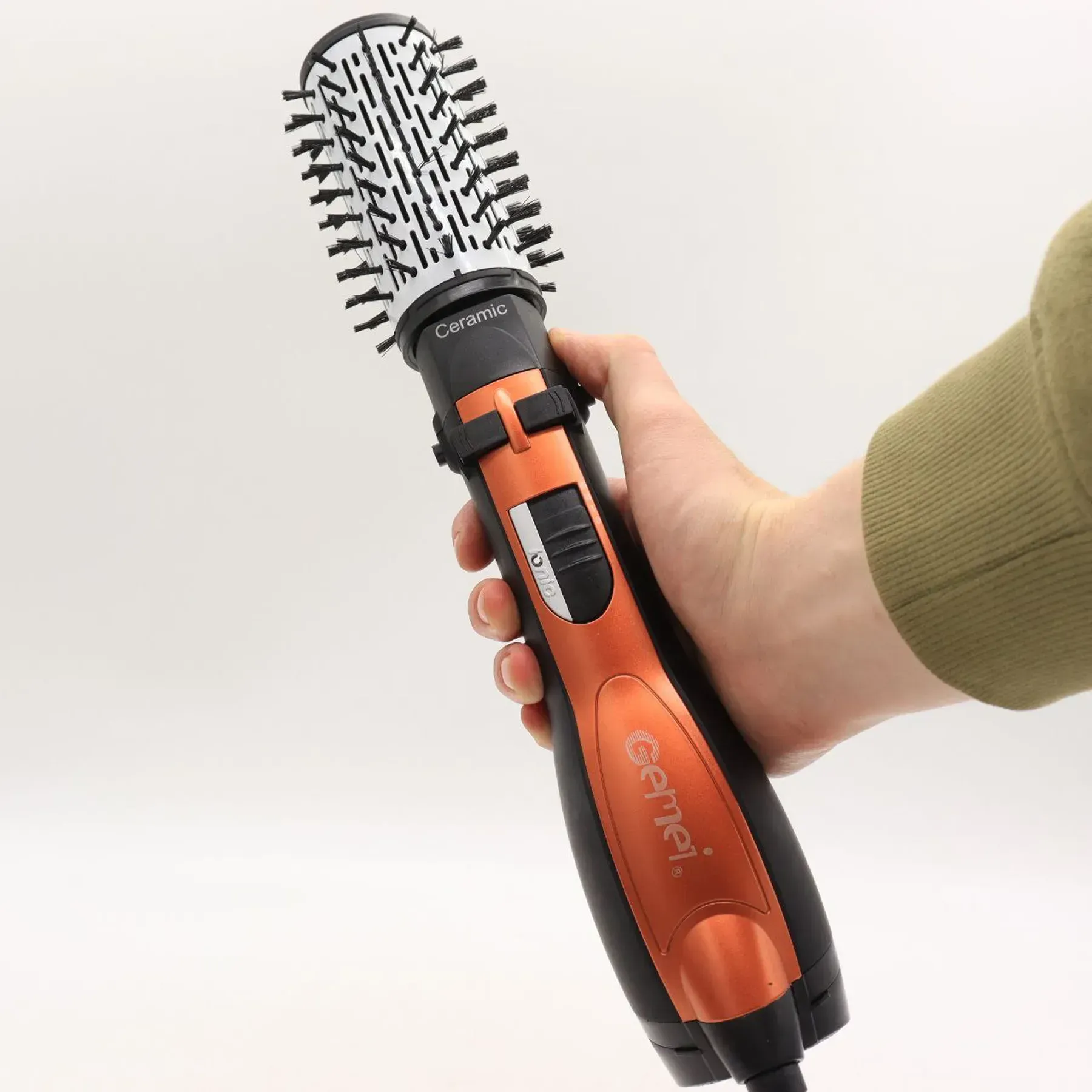 Фен щітка браш для укладання волосся, обертається 3в1 Gemei GM-4828 (L) - фото 3