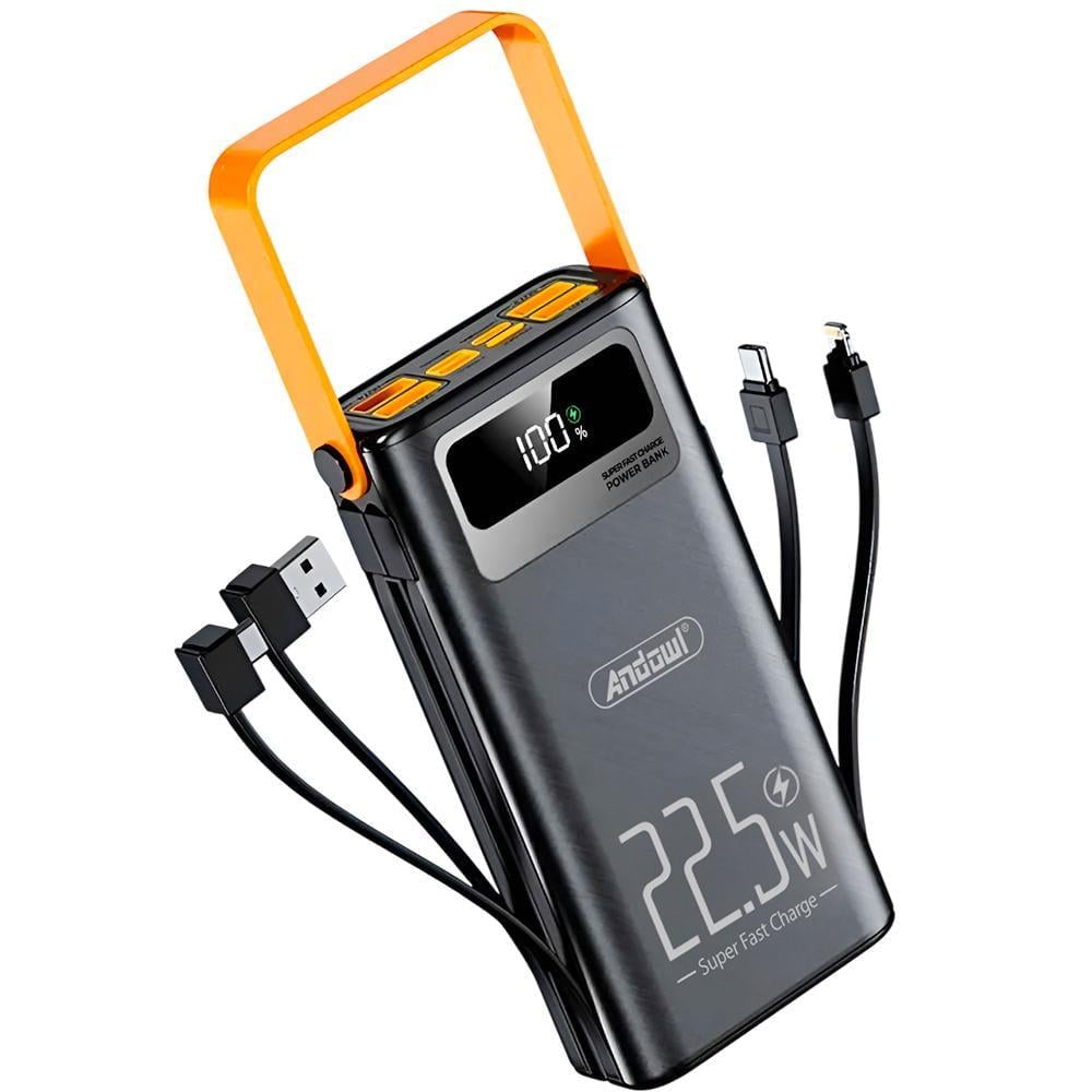 Повербанк AndoWl Q-XD7X1 26000 mah 22,5W с быстрой зарядкой/фонарем/дисплеем для телефона/роутера Черный (8dd272fd)