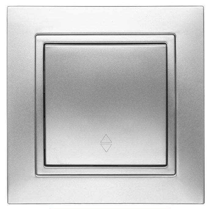 Выключатель одноклавишный проходной MARSHEL ELEGANT VS10-197 Silver (VS10-197 Silver)