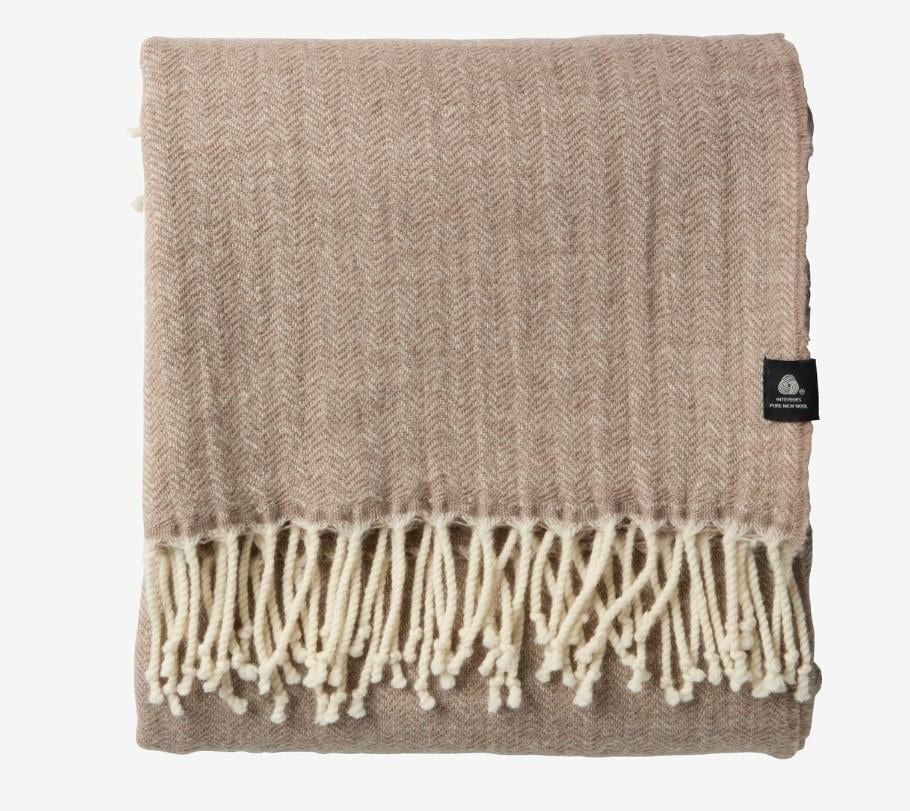 Плед шерстяной 130x170 см Бежевый