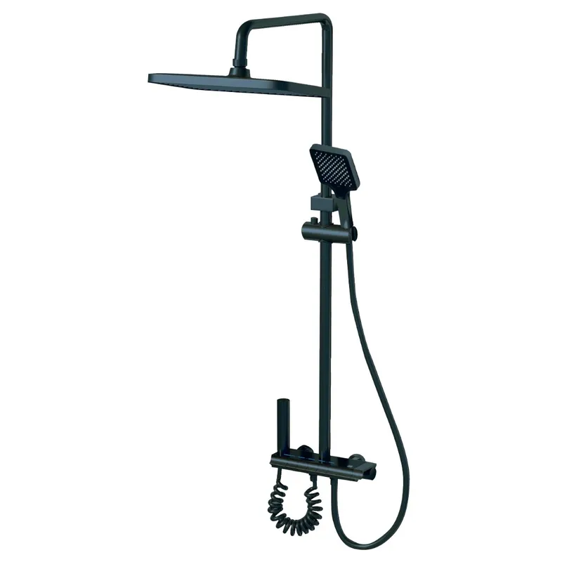 Колонна душевая Zerix PBI-009-J Black со смесителем с кнопочным переключателем из алюминия (ZX5849) Колонна душевая Zerix PBI-009-J Black со смесителем с кнопочным переключателем из алюминия (ZX5849)