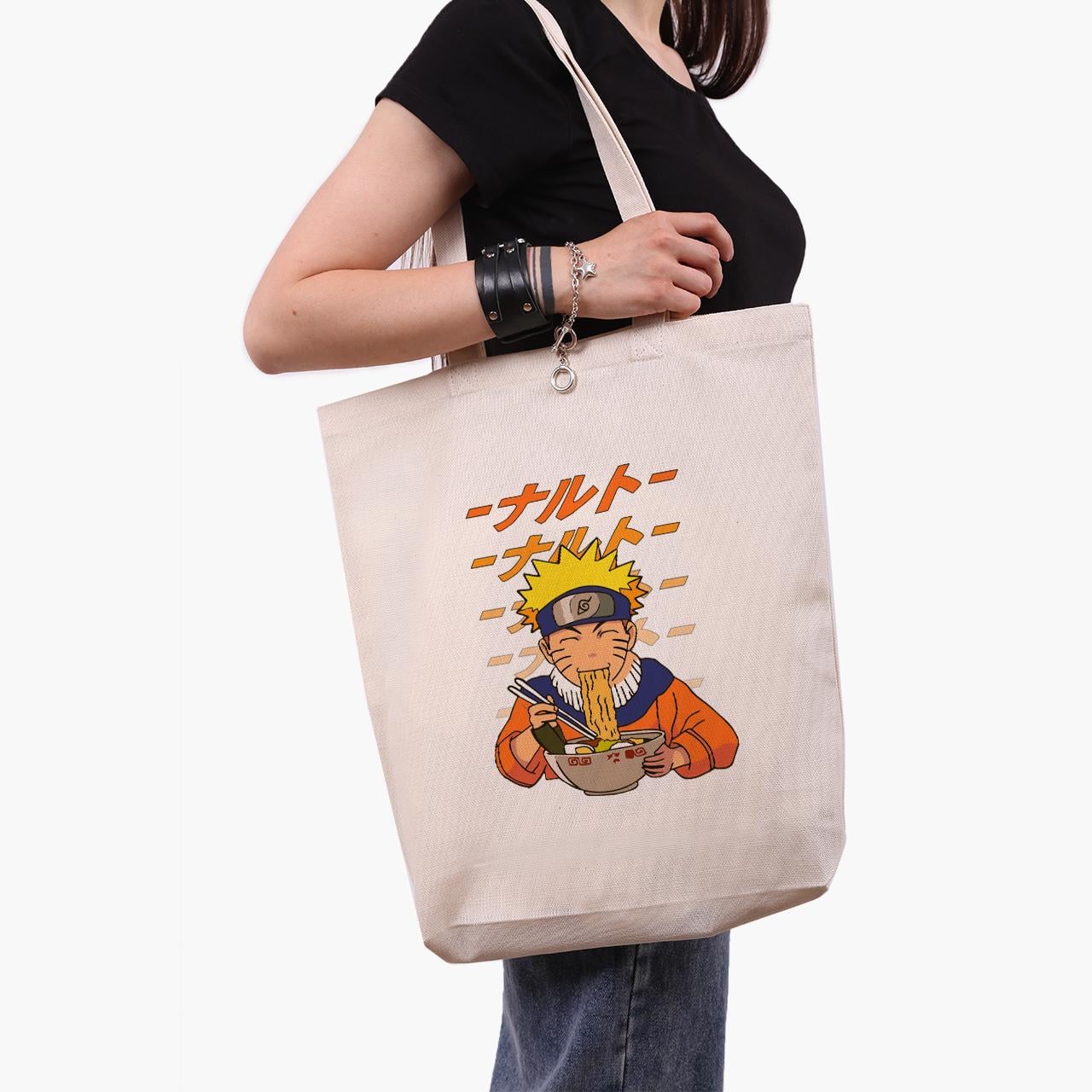 Эко сумка шоппер Naruto Uzumaki 41x39x8 см Бежевый (9227-2818-WTD)