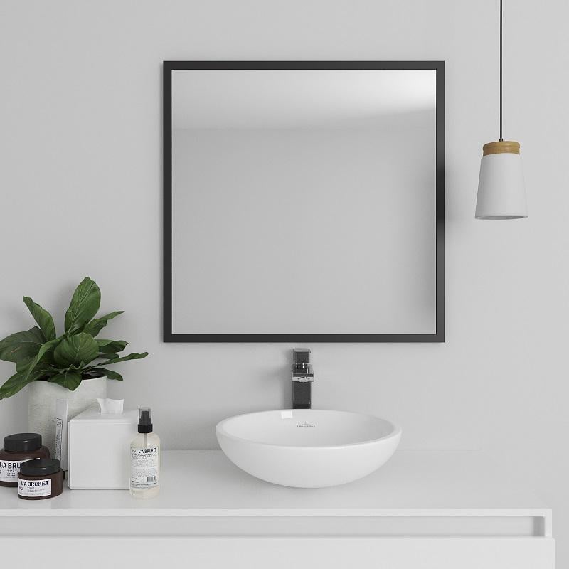 Зеркало настенное в узкой раме Black Mirror 73x73 см Черный (2028-101)